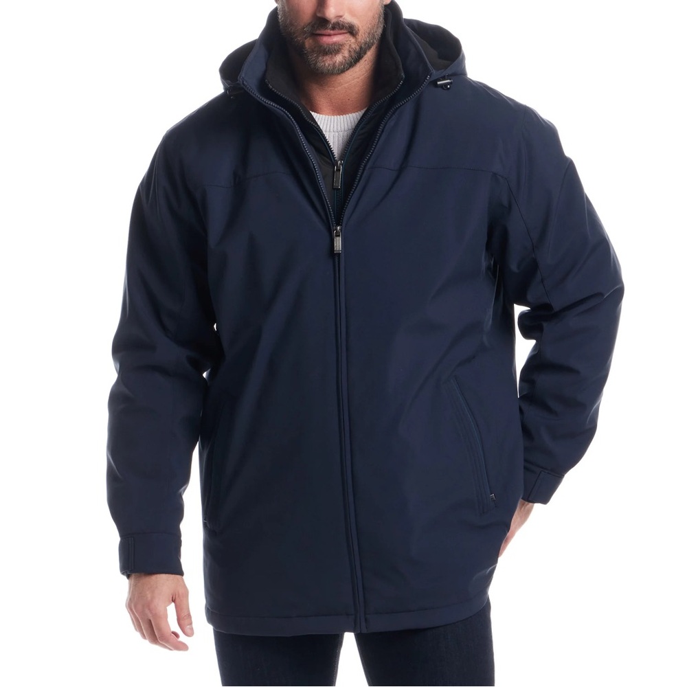 Weatherproof Men’s Ultra Tech Removable Fleece Lined Hood Jacket EUC